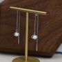 Sterling Silver White Opal Planet Threader Earrings, thumbnail 6 of 12