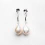 Silver Pearl Hoop Earrings, thumbnail 3 of 8