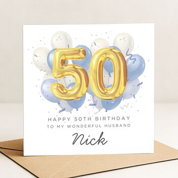 Personalised 50th Birthday Card For Husband, 2 of 8