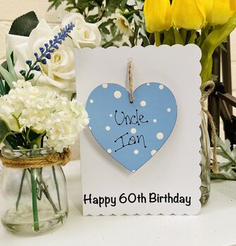 Personalised 60th Birthday Card Wooden Keepsake W, 2 of 2