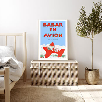 Babar The Elephant Aeroplane Nursery Art Print, 2 of 3