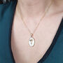 Violet February Birth Flower Pearl Gold Plated Necklace, thumbnail 2 of 4