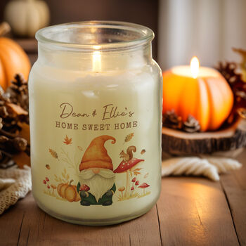 Personalised Autumn Gonk Large Candle Jar, 2 of 4