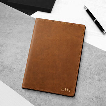 Handmade Personalised A5 Full Grain Oiled Leather Refillable Journal Cover, 3 of 10