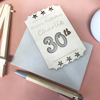 Personalised 30th Birthday Wooden Card, 5 of 8