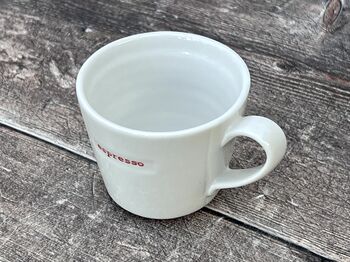 White ‘Espresso’ Mug In Red, 2 of 2