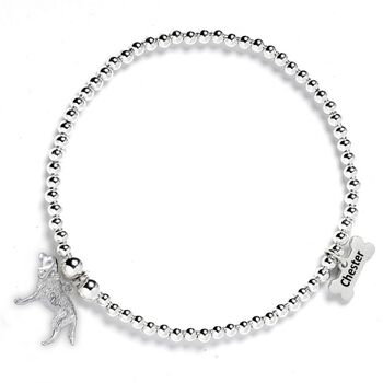Sterling Silver 3D Cocker Spaniel Ball Bead Bracelet, 2 of 7