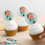 Personalised Picture Cupcake Cake Topper Set Of Five, thumbnail 1 of 2
