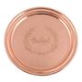 Botanical Art Deco Round Copper Drinks Tray, thumbnail 2 of 9