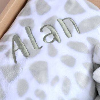 Personalised Giraffe Gift Set For Newborn, 4 of 5