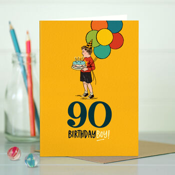 ‘90 Birthday Boy’ 90th Milestone Birthday Card, 4 of 4
