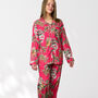 Giraffe And Leopard Print 100% Cotton Ladies Pyjamas In Pink, thumbnail 6 of 11