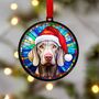 Weimaraner In Santa Hat Suncatcher Decoration, thumbnail 6 of 6