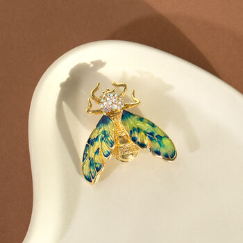 Multicoloured Enamel Fly Brooch, 2 of 6