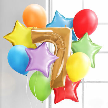 Rainbow Birthday Surprise Helium Inflated Balloons, 2 of 2