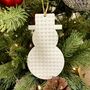 Lego Compatible Snowman Christmas Tree Decorations, thumbnail 1 of 4