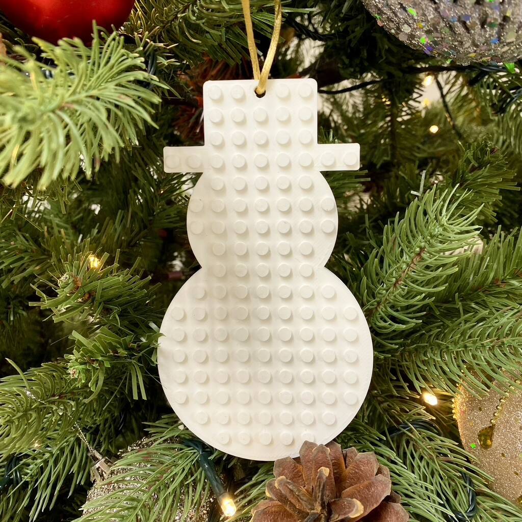 Lego Compatible Snowman Christmas Tree Decorations, 1 of 4
