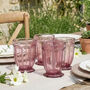 Bella Perle Embossed Amethyst Short Tumbler Glasses, thumbnail 1 of 8