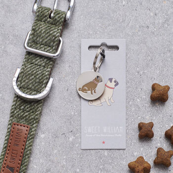 Pug Dog ID Tag | Personalised Dog Name Tag, 2 of 12