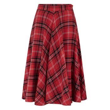 Isabelle Skirt In Cotton Red Check Vintage 1940s Style, 2 of 3