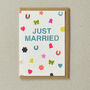 Just Married Confetti Risograph Greeting Card, thumbnail 1 of 2