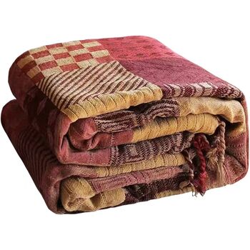 Bohemian Large Patchwork Throw Blanket Bedspreads, 6 of 6