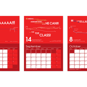 Arsenal 2024 Calendar Gift Set: Aubameyang Framed Print, 10 of 11