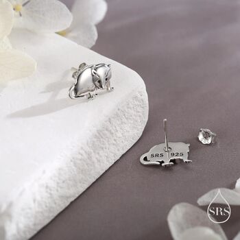 Sterling Silver Opposum Stud Earrings, 2 of 12