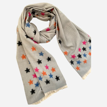 Herringbone Star Pattern Supersoft Scarf, 5 of 10