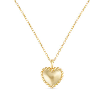 Dainty 18 K Gold Heart Love Minimalist Necklace, 2 of 7