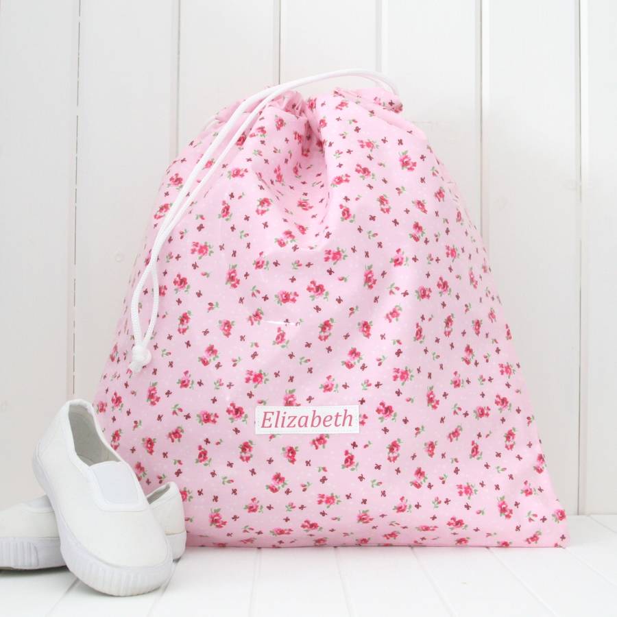personalised school drawstring gym bag by lucy lilybet