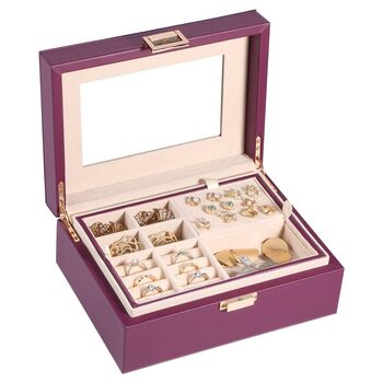 Jewellery Box Organiser Storage Case With Mirror, 7 of 8