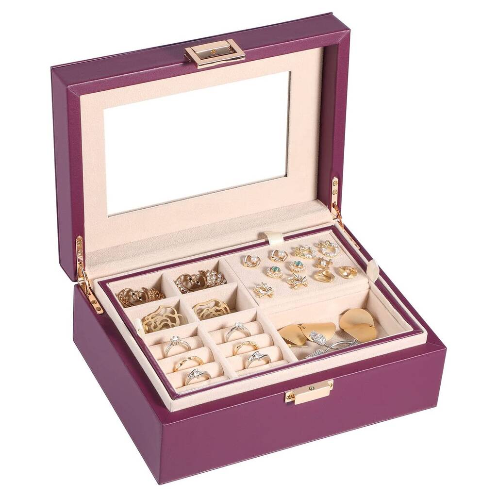 Jewellery Box Organiser Storage Case With Mirror By Momentum