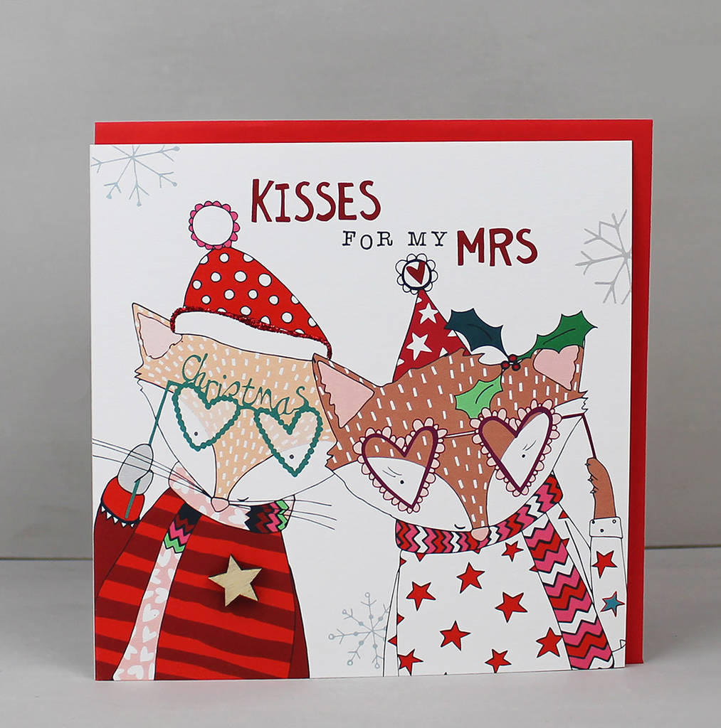 Christmas Greetings Card For A Wife By Molly Mae