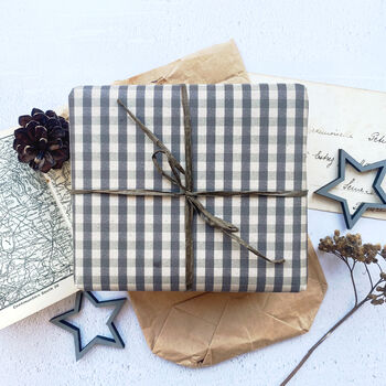Gingham Paper Fibre Christmas Wrapping Paper, 2 of 4