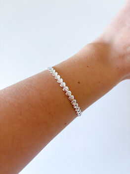 Sterling Silver Interlinked Heart Bracelet, 4 of 7