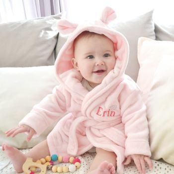 Personalised Fleece Hooded Dressing Gown, 6 of 9
