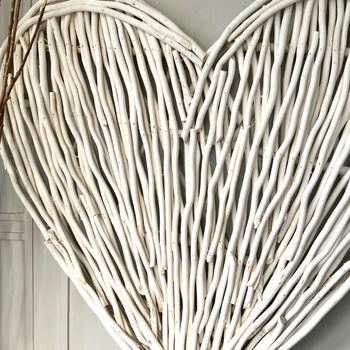 Giant White Willow Heart Wall Art, 2 of 3