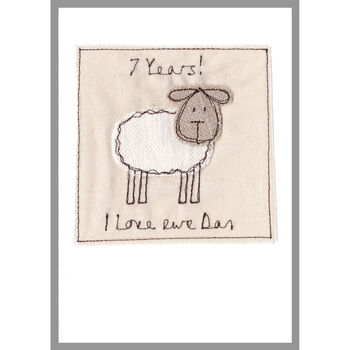 Personalised Sheep 7th Wedding Anniversary Card, 7 of 12