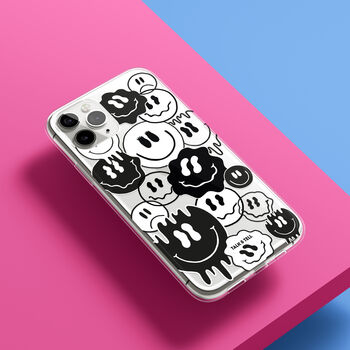 Happy Face Black And White Phone Case For iPhone, 3 of 8