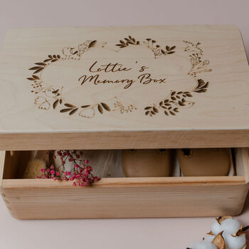 Personalised Memory Box With Bird And Floral Design, 3 of 6