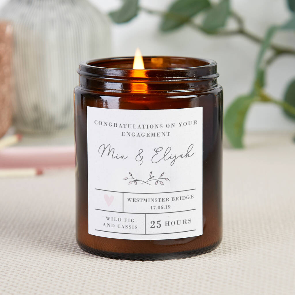 Personalised Engagement Apothecary Jar Candle By Kindred Fires ...