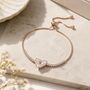 Mother And Daughter Crystal Heart Drawstring Bracelet, thumbnail 2 of 5