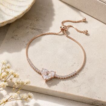 Mother And Daughter Crystal Heart Drawstring Bracelet, 2 of 5