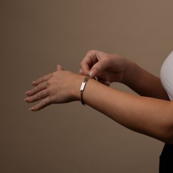 Womens Silver Herringbone Bracelet, 2 of 8