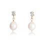 Gemstone Cluster And Pearl Drop Earrings, thumbnail 1 of 2