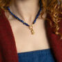 Bubble Initial Lapis Lazuli Gemstone Necklace, thumbnail 3 of 5