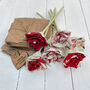 4th Anniversary Linen Roses Tulips Jug Vase Tag Option, thumbnail 2 of 11