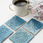 Moroccan Style Teal Coaster, thumbnail 1 of 8