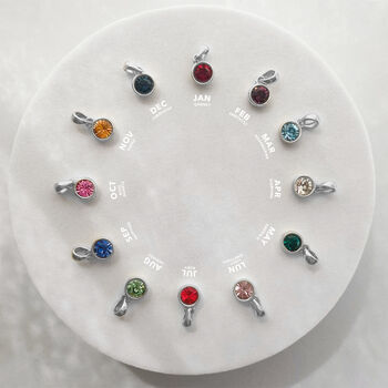 Sterling Silver Ball Slider Bracelet Personalised Mini Disc And Birthstone, 4 of 7